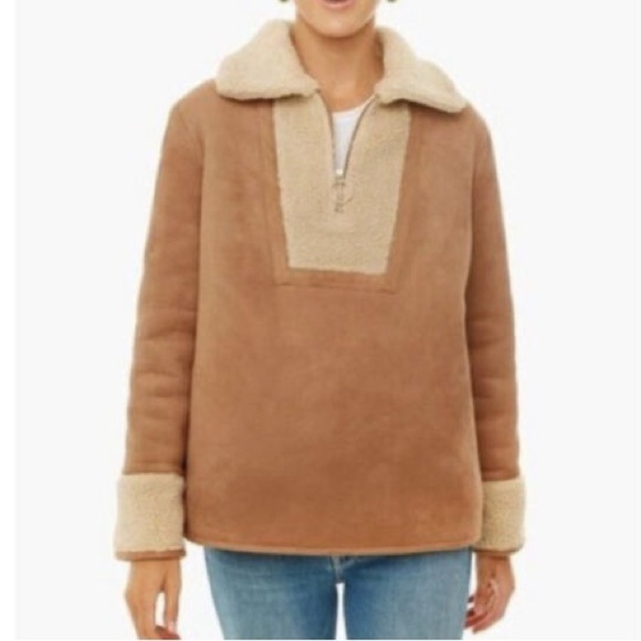 Tuckernuck Stella Shearling Jacket Sherpa Lined in Tan​​​​ - Picture 3 of 9